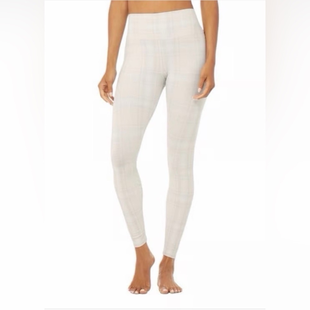 ALO Yoga Legacy Vapor Plaid Checkered Preppy High Waisted Leggings Medium